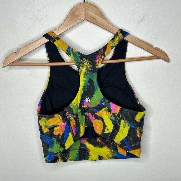 LULULEMON Wunder Train Longline Bra Medium Support C/D Cup Undertone Black Sz 8 - Picture 4 of 6